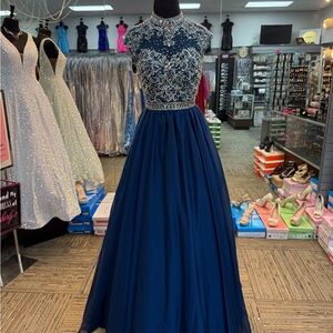 TIFFANY SZ-0 61140 NAVY PROM/FORMAL/PAGENT DRESS